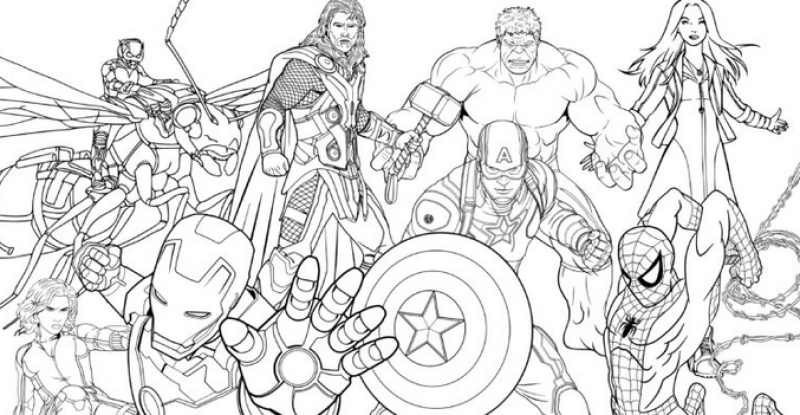 Kolorowanki z Postaciami Avengersów - Pokoloroujmy Ulubionych Bohaterów